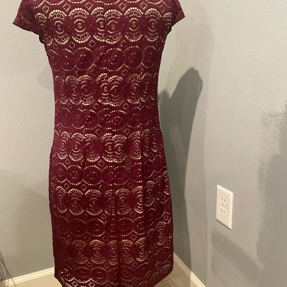 Dress Barn Maroon Lace Dress - Picture 2 of 3